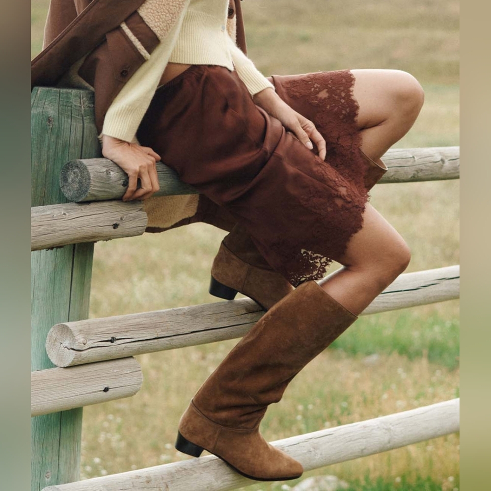 NWOT Doen the Riviera Boot in tobacco suede, 35.5